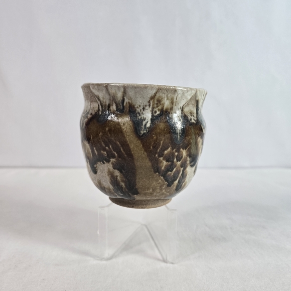 Pottery Handmade Cup/bowl/ Trinket Dish Or Vase 3" Deep X 4.5" Wide Signed - Picture 3 of 8